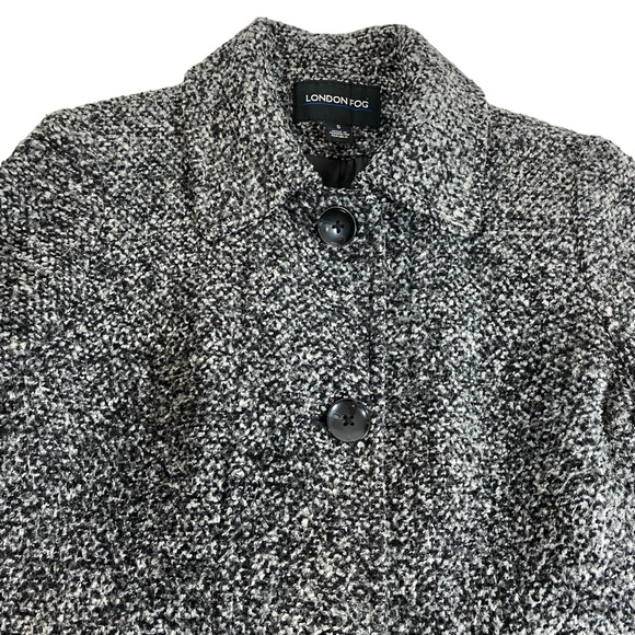 London Fog Blended Wool Coat  Black and White  size Small - Picture 5 of 9